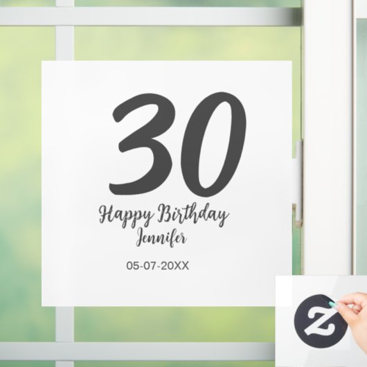 Autocollant Pour Fenêtre 30e anniversaire ajouter nom date année noir modèl (Maison)