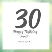 Autocollant Pour Fenêtre 30e anniversaire ajouter nom date année noir modèl (Feuille 3)