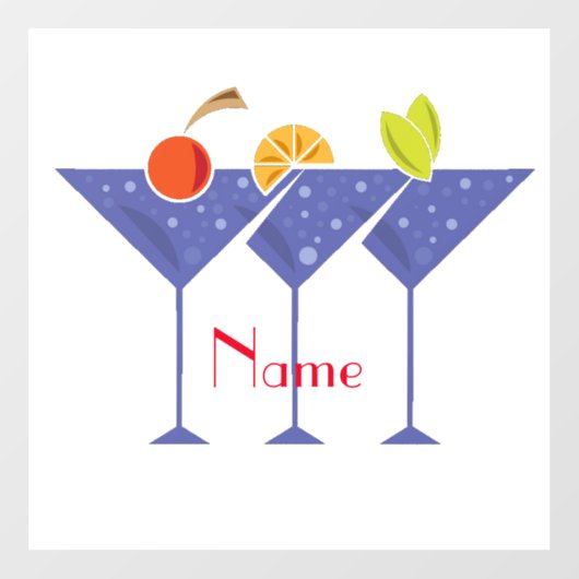 Autocollant Pour Fenêtre 3 cocktails Martini Thunder_Cove (Feuille)