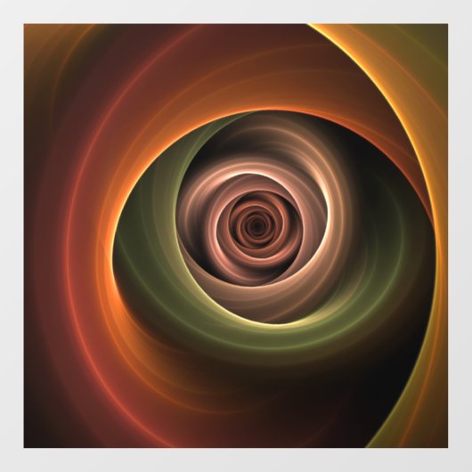 Autocollant Pour Fenêtre 3D Spirale Abstraite couleurs chaudes Art fractal (Feuille)