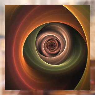 Autocollant Pour Fenêtre 3D Spirale Abstraite couleurs chaudes Art fractal 