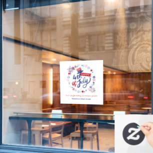 Autocollant Pour Fenêtre 4 juillet heureux   Décoration du bureau immobilie