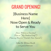 Autocollant Pour Fenêtre 52" x 72" Grand Opening Window Cling  (Feuille 3)