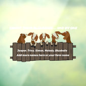 Autocollant Pour Fenêtre 5 Chèvres sur des clôtures en bois rustique Compte (Feuille 3)