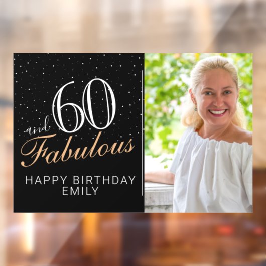 Autocollant Pour Fenêtre 60 et fabuleux moderne Black 60e anniversaire Phot (Feuille 2)
