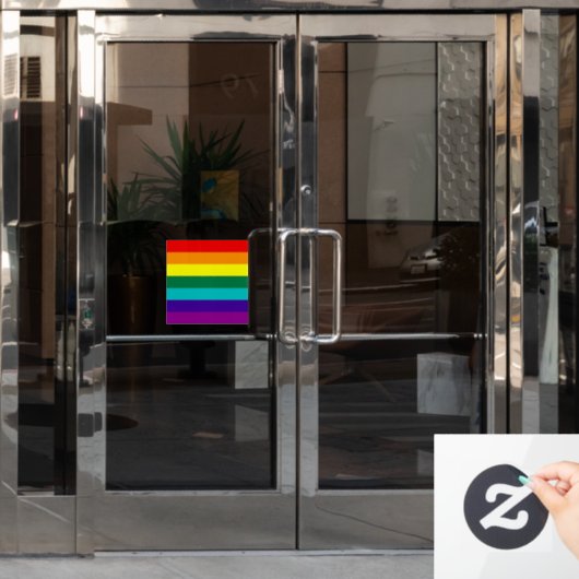 Autocollant Pour Fenêtre 7 bandes Rainbow Pride (Porte de bureau)