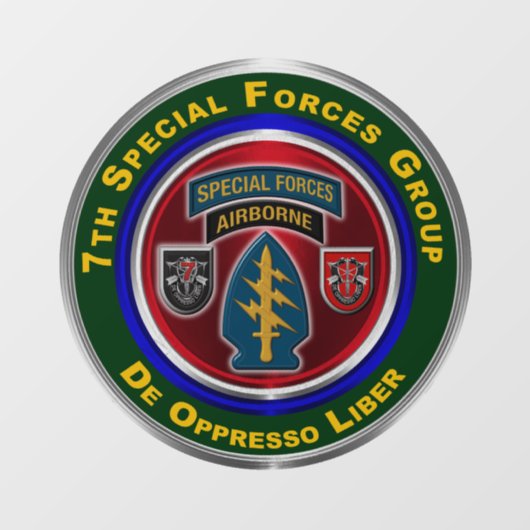 Autocollant Pour Fenêtre 7e Groupe des forces spéciales (Feuille)