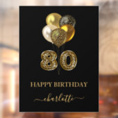 Autocollant Pour Fenêtre 80e anniversaire ballons empreintes de léopard en (Feuille 2)