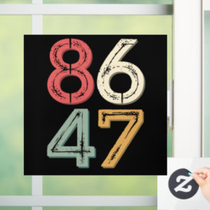 Autocollant Pour Fenêtre 86 47 Anti Trump Vintage années 80 Style Rétro