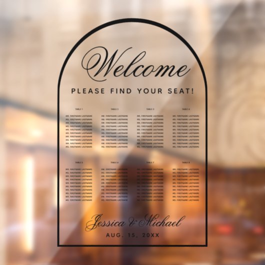 Autocollant Pour Fenêtre 8 Arche de tableau - Mariage transparent (Feuille 2)