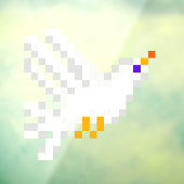 Autocollant Pour Fenêtre 8 bits Pixel Art White Dove Flying Fun Geeky (Feuille 3)