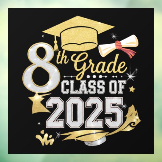 Autocollant Pour Fenêtre 8e Classe De 2025 Graduate Graduation (Feuille 3)