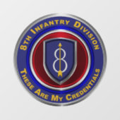 Autocollant Pour Fenêtre 8e division d'infanterie (Feuille)