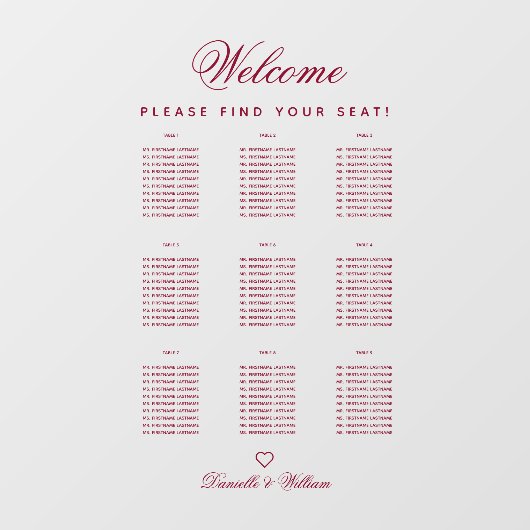 Autocollant Pour Fenêtre 9 Tableau Tableau Transparent Mariage Bourgogne Ta (Feuille)