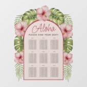 Autocollant Pour Fenêtre 9 Tableaux Tropical Seating Chart Transparent Hawa (Feuille)