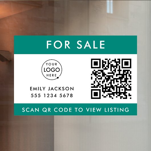 Autocollant Pour Fenêtre À vendre ou à ouvrir | Immobilier QR Code vert