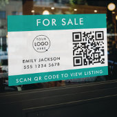 Autocollant Pour Fenêtre À vendre ou à ouvrir | Immobilier QR Code vert