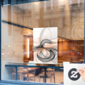 Autocollant Pour Fenêtre Abstrait Anthracite Grey Sienna Art moderne fracta (Fenêtre de café)