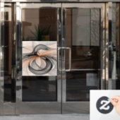 Autocollant Pour Fenêtre Abstrait Anthracite Grey Sienna Art moderne fracta (Porte de bureau)