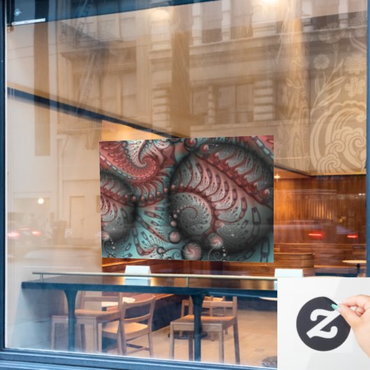 Autocollant Pour Fenêtre Abstrait Imaginaire dynamique Fractal Art Brown Bl (Fenêtre de café)