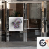 Autocollant Pour Fenêtre Abstrait moderne Shy Imaginaire Figure Fractal Art (Porte de bureau)