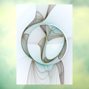 Autocollant Pour Fenêtre Abstrait Turquoise Brown Gold Elegance