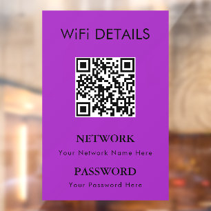 Autocollant Pour Fenêtre Accès au réseau WiFi   Affichage du mot de passe d