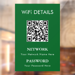 Autocollant Pour Fenêtre Accès au réseau WiFi   Affichage du mot de passe d