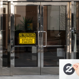Autocollant Pour Fenêtre Accès interdit Vous devez vous inscrire au bureau 