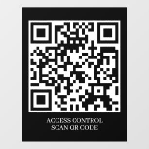 Autocollant Pour Fenêtre Accès QR personnalisé noir Affichage de verrouil