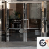 Autocollant Pour Fenêtre Accueil blanc Heures d'ouverture Logo Code QR (Porte de bureau)