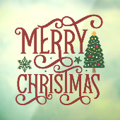 Autocollant Pour Fenêtre Accueil d'affaires Joyeux Noël (Feuille 3)