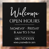 Autocollant Pour Fenêtre Accueil d'entreprise et heures d'ouverture (Feuille 2)