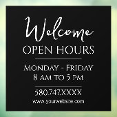 Autocollant Pour Fenêtre Accueil d'entreprise et heures d'ouverture (Feuille 3)