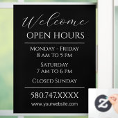 Autocollant Pour Fenêtre Accueil d'entreprise et heures d'ouverture Noir et (Maison)
