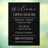 Autocollant Pour Fenêtre Accueil d'entreprise et heures d'ouverture Noir et (Feuille 3)