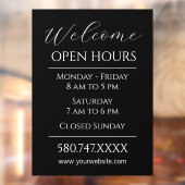 Autocollant Pour Fenêtre Accueil d'entreprise et heures d'ouverture Noir et (Feuille 2)