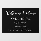 Autocollant Pour Fenêtre Accueil et heures d'ouverture des visites d'affair (Feuille)