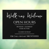 Autocollant Pour Fenêtre Accueil et heures d'ouverture des visites d'affair (Feuille 3)