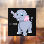 Autocollant Pour Fenêtre Adorable éléphant chaud et invitant Image de la ca (Feuille 2)