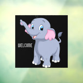 Autocollant Pour Fenêtre Adorable éléphant chaud et invitant Image de la ca (Feuille 3)