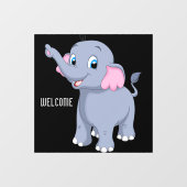 Autocollant Pour Fenêtre Adorable éléphant chaud et invitant Image de la ca (Feuille)
