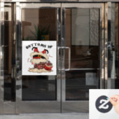 Autocollant Pour Fenêtre Adorables Noël en bas Père Noël (Porte de bureau)