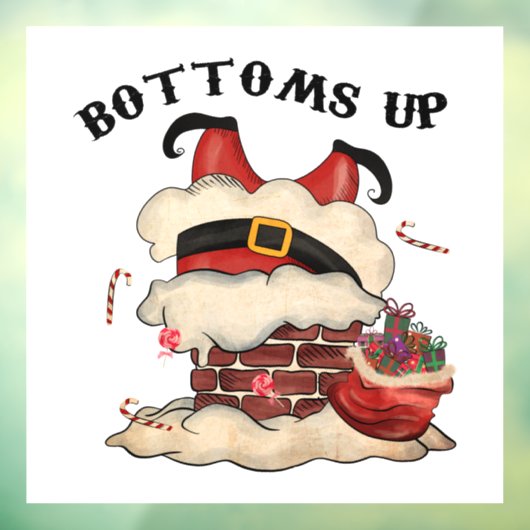 Autocollant Pour Fenêtre Adorables Noël en bas Père Noël (Feuille 3)