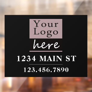 Autocollant Pour Fenêtre Adresse de base du logo Numéro de téléphone