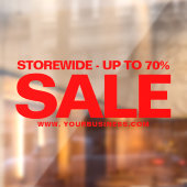 Autocollant Pour Fenêtre Adresse du site Web Red Business Simple Vente (Feuille 2)