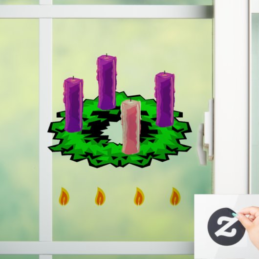 Autocollant Pour Fenêtre Advent wreath (Maison)