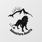 Autocollant Pour Fenêtre Adventure Attend Randonnée Cavalier Spaniel   (Feuille)