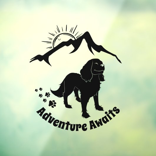 Autocollant Pour Fenêtre Adventure Attend Randonnée Cavalier Spaniel (Feuille 3)