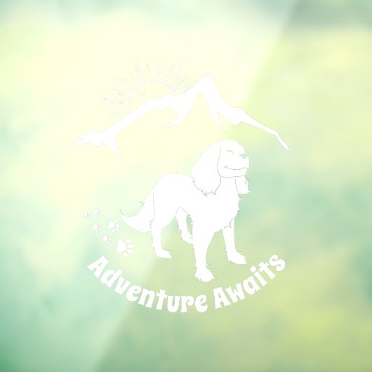 Autocollant Pour Fenêtre Adventure Attend Randonnée Cavalier Spaniel   (Feuille 3)